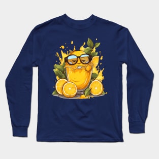 Juice Lemon Relaxing With Glasses, I am Fresh!! Long Sleeve T-Shirt